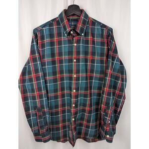 Polo Ralph Lauren Green and Red‎ Performance Flannel Shirt Size M Classic Fit